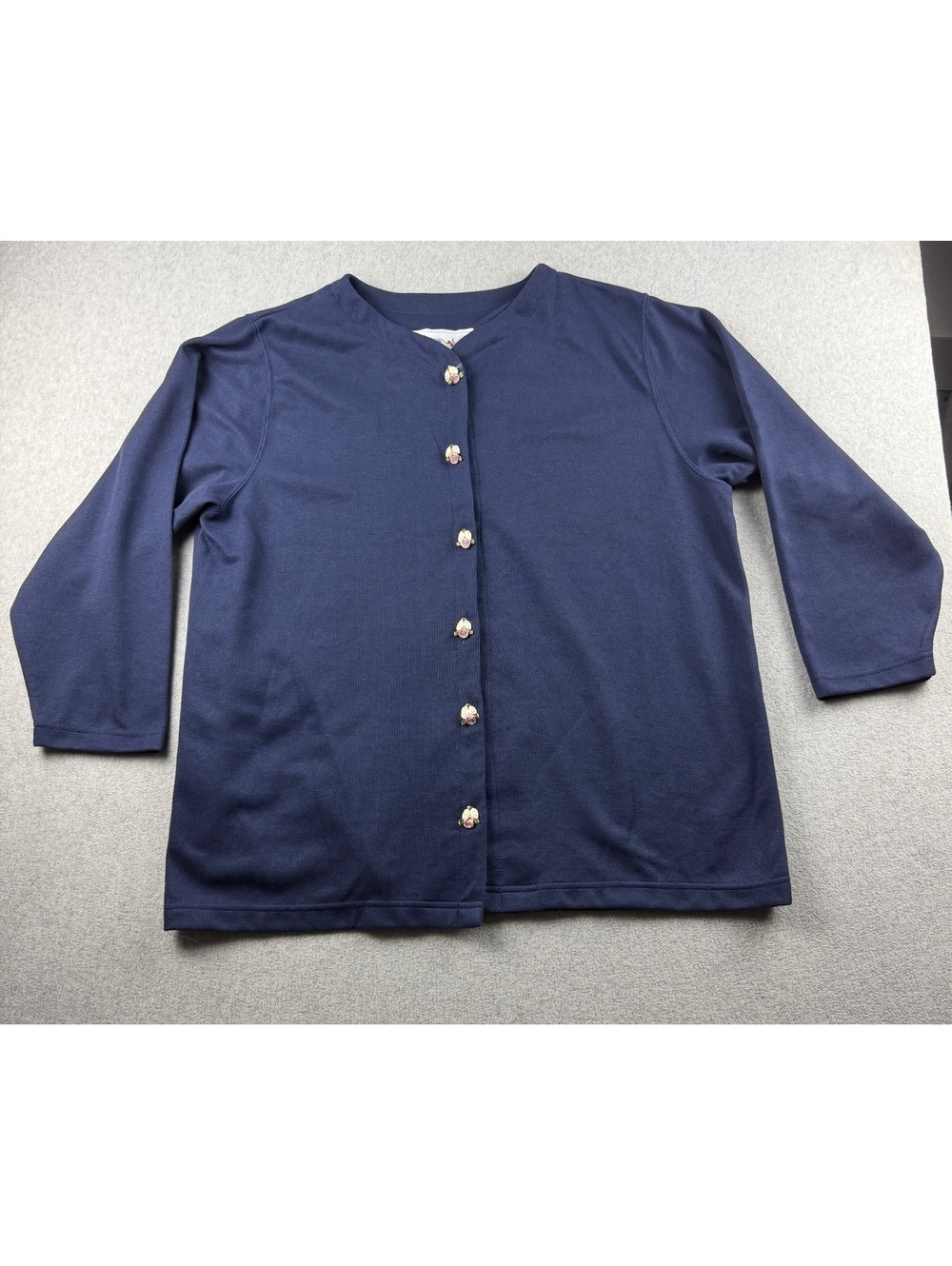 Golden Touch vintage plus size cardigan with rosettes 24W